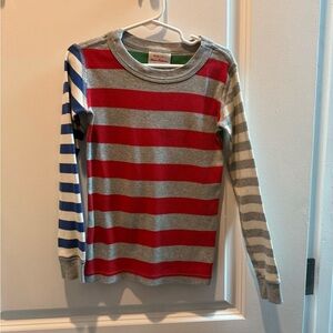 Hanna Andersson Kids Striped Cotton Long Sleeve Comfy Pajama Unisex Top 6/7